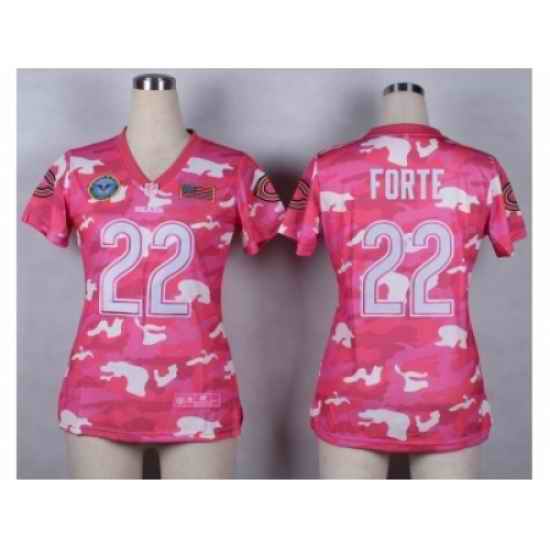 Nike Women Chicago Bears #22 Matt Forte Salute to Service New Pink Camo jerseys